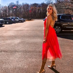 NASTYGAL tulle midi dress